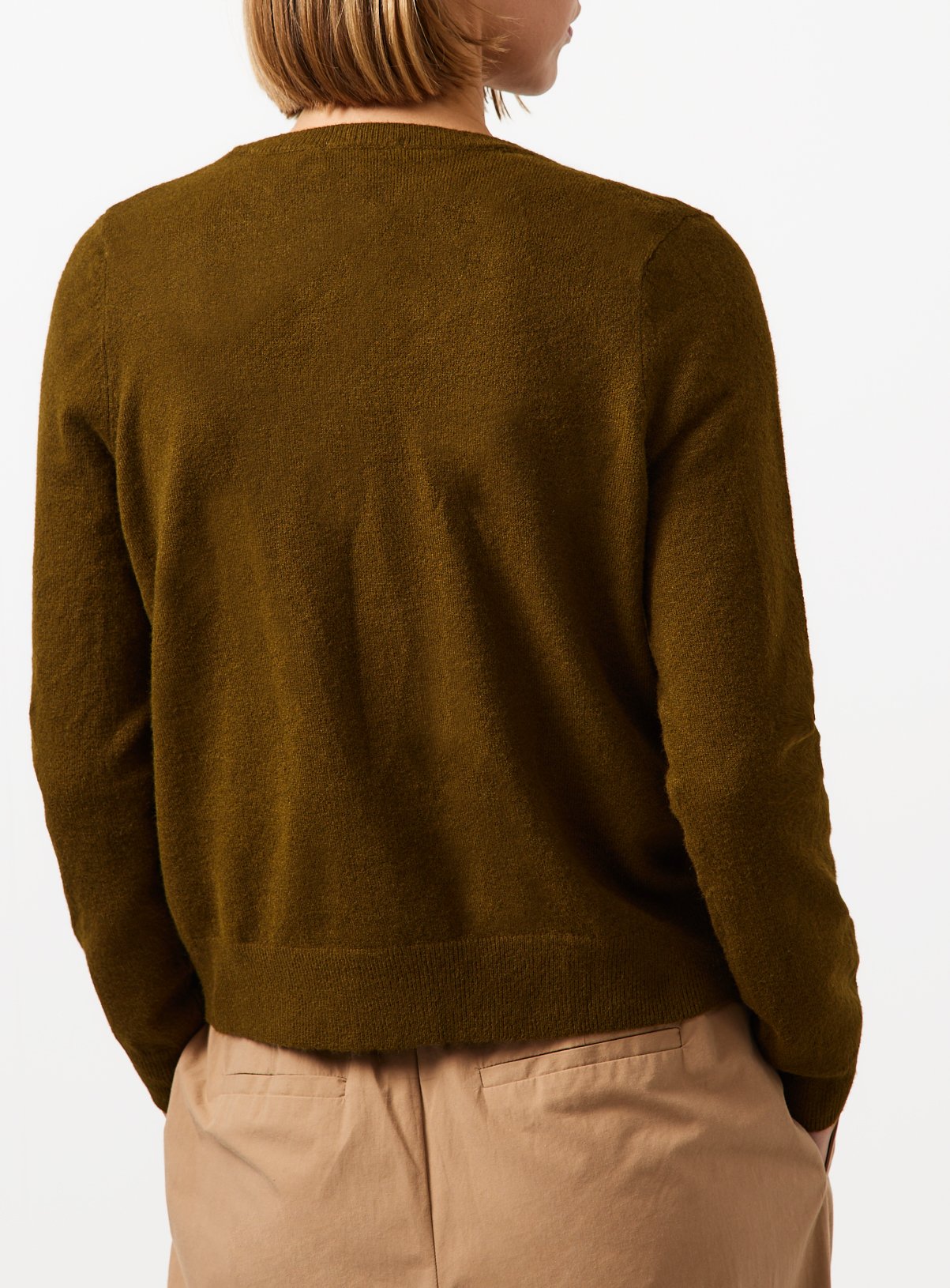 Dark Green Soft Knit Crew Neck Cardigan 24 - Image 4 thumbnail